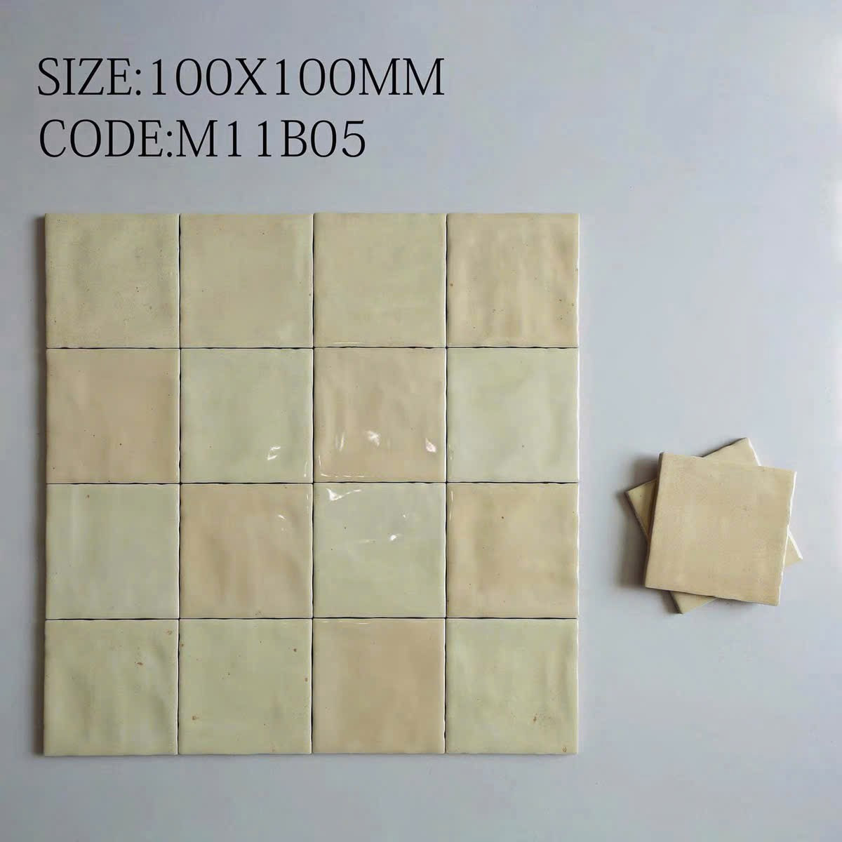 Gạch thẻ vuông 100x100 mm bóng lượn M11B05